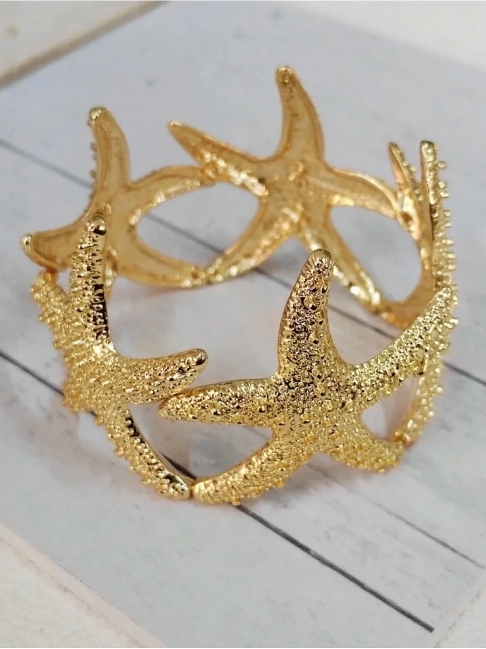 Anthropologie Gold Starfish Cuff Bracelet